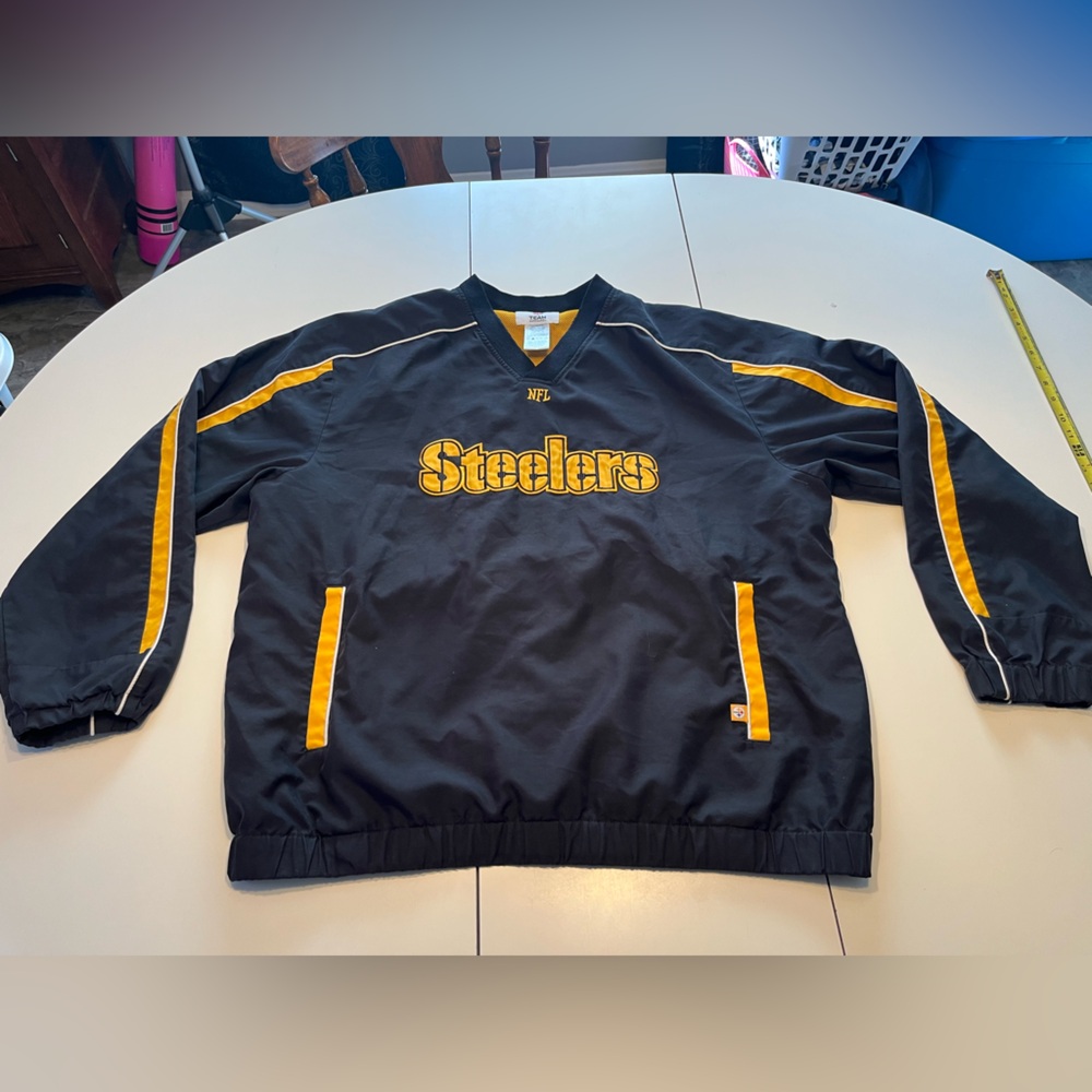 Pittsburgh Steelers XL NFL team apparel windbreaker jacket pockets